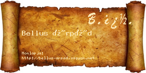Bellus Árpád névjegykártya