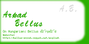 arpad bellus business card